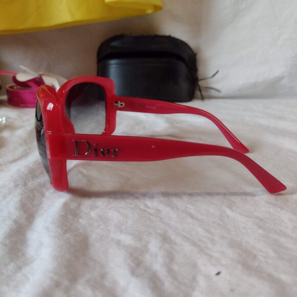 60's Go-Go Costume complete with Dior Sunglasses, Dress, Boots, Red Bouffant Wig - Picture 2 of 16